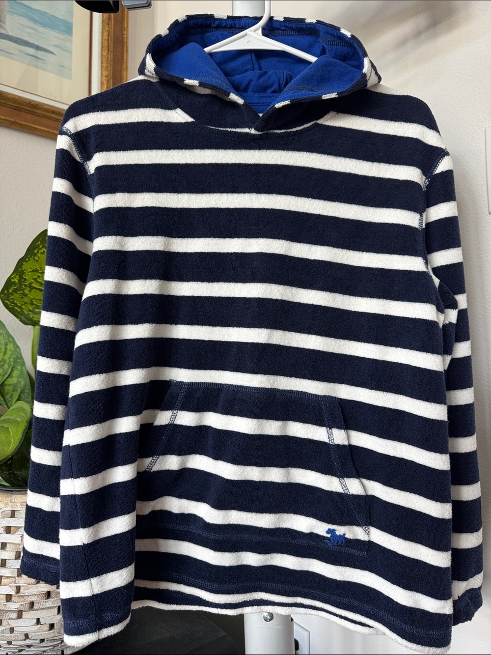 Mini Boden Striped Hoodie Sz 11-12 Sweatshirt beachy summer spring